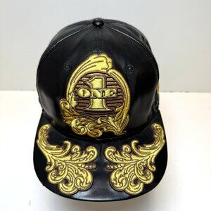 Jeremy Scott New Era Money Fitted 59Fifty Cap Hat Y2K 7 3/8 Fitted Black Gold